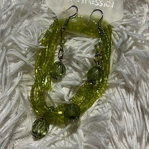 Seven strand bracelet set with matching earrings